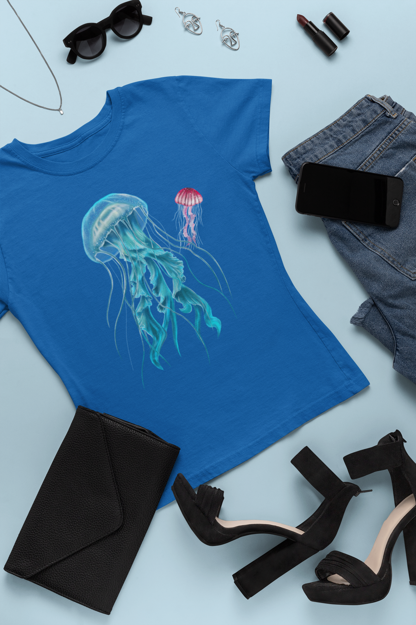Floral Jellyfish Watercolor T-Shirt