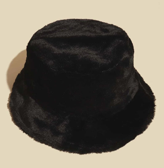 Solid Plush Bucket Hat
